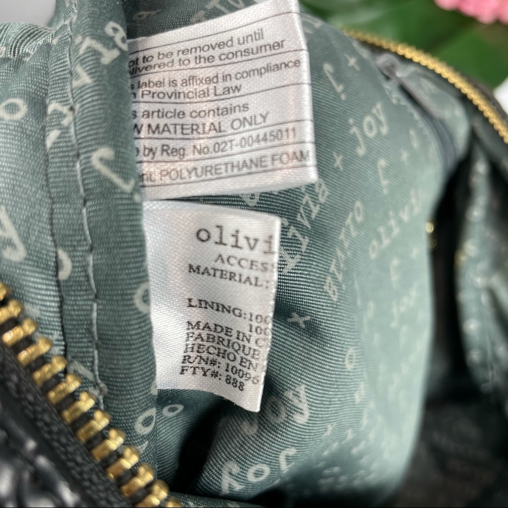 (((SOLD)))Olivia + Joy black faux aligator leather satchel - Picture 14 of 16